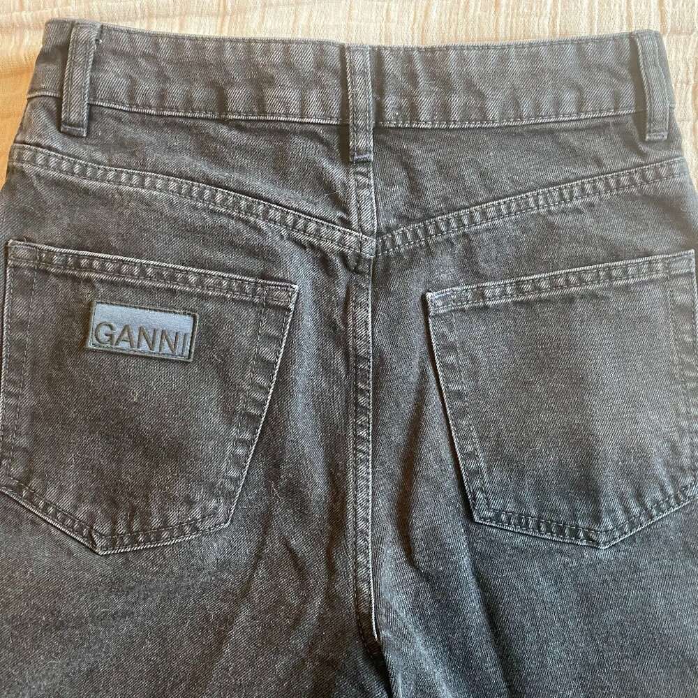 Ganni Magny High Waisted Wide Leg Jeans - Black